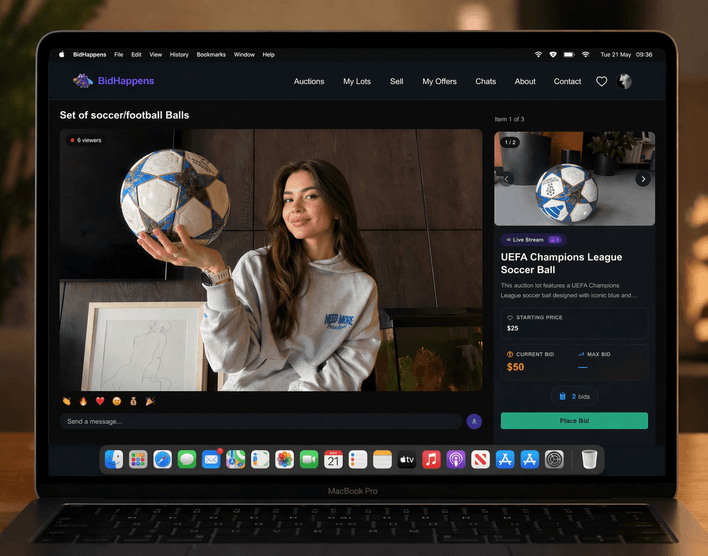Live Auction Stream — desktop preview